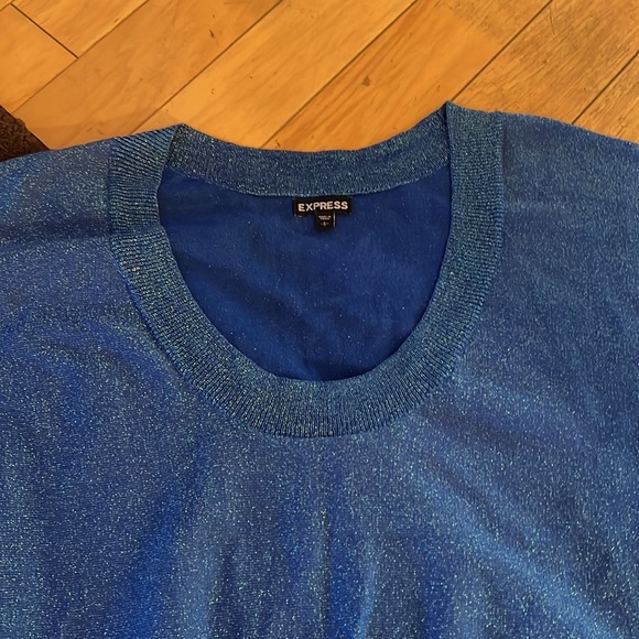 Blue sequin express oversized sweater - Picture 2 of 5